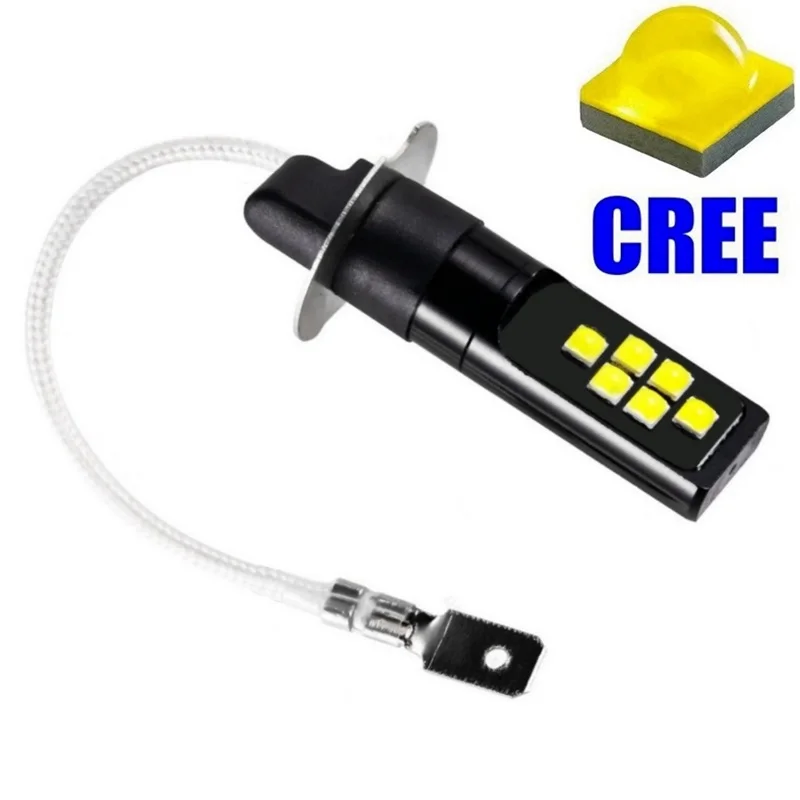 

1 Piece 2019 NEW H3 High Quality CREE Chip LED Auto Front Fog Lamp Car Anti Fog Light Driving Bulb 6000K White 3000K Yellow