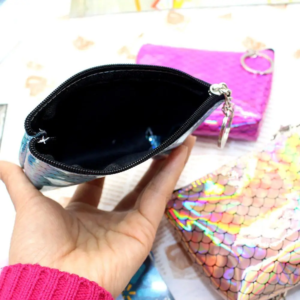 Новый мини-кошелек для монет с рыбьими чехлом Женский лазерный маленький мешок