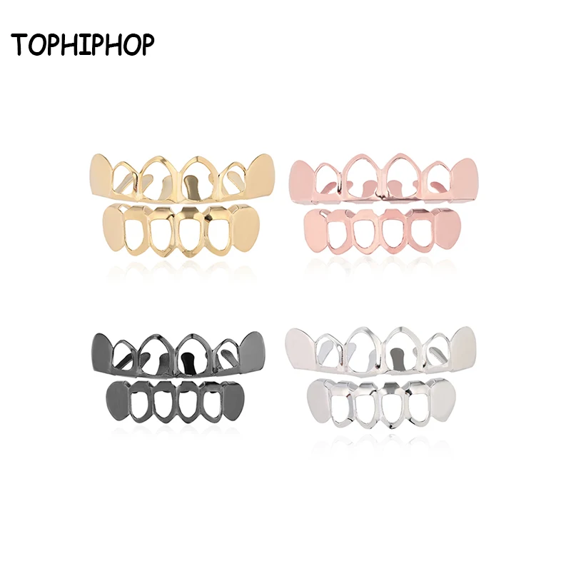 TOPHIPHOP хип-хоп креативные полые коронки роскошный 14 К золотой вампир гриль золотые
