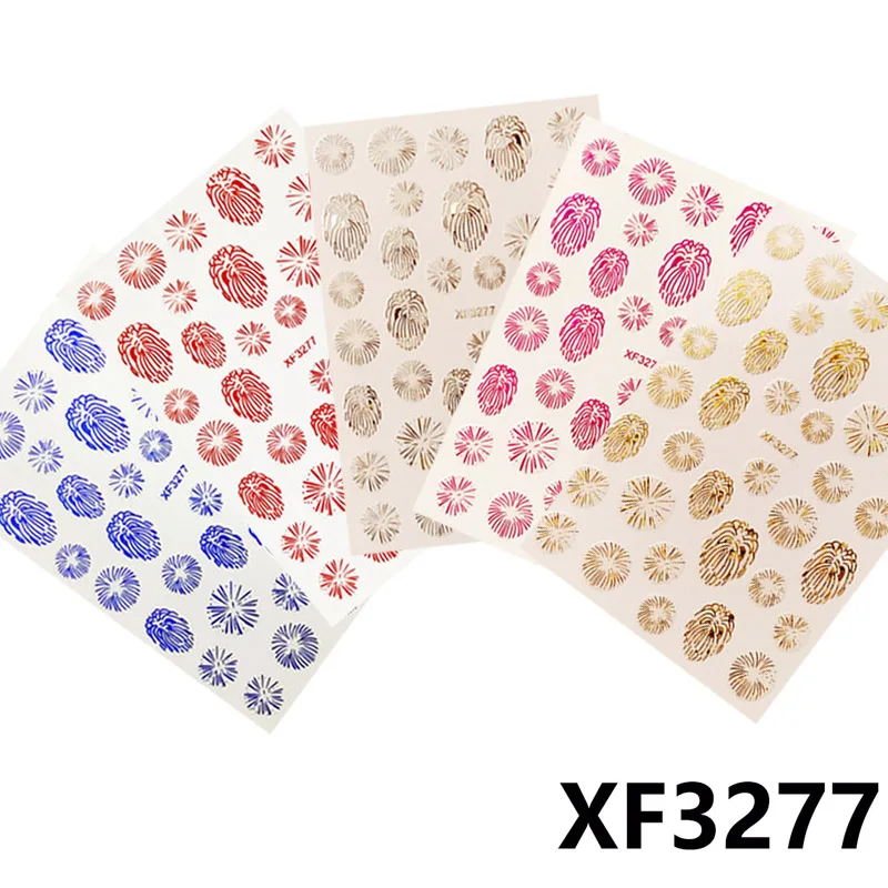 

5pcs/set Fire Flame Nail Stickers Colorful Glitter Laser Flames Nail Art Sticker Decal Decorations Set