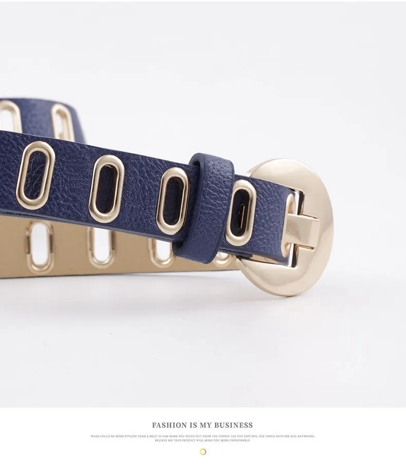 

TJ-TingJun Women's Belt Popular New Sash Oval Eyelet Pants Girdle Delicate Trend Versatile Women's pin Puckle Pu Pants Belt 869