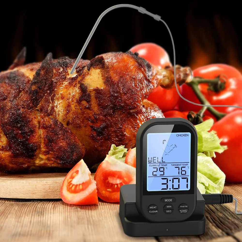 Беспроводной дистанционный цифровой термометр таймер для приготовления мяса