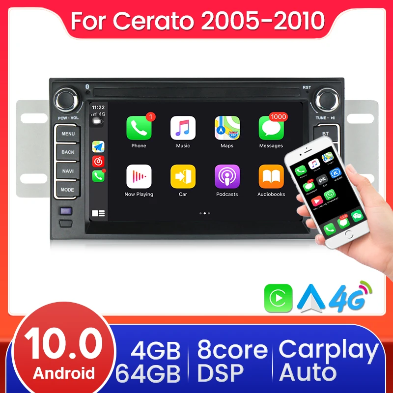 

Автомагнитола на Android 4 + 64 ГБ, мультимедийный плеер с навигацией GPS для Kia Cerato/Sportage/Forte/Spectra/Morning/VQ/Sedona SWC 4G Lte WIFI