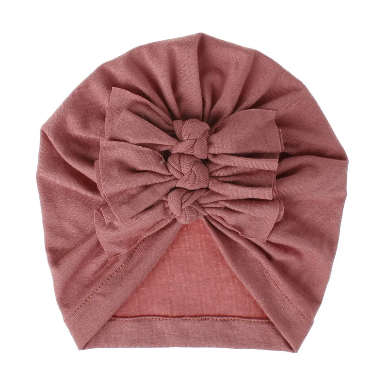Cameo brown 16 цветов, хлопковая детская шапка, шапка-тюрбан с бантом, реквизит для фотосессии, детская шапочка, Аксессуары для младенцев, детская шапка для девочек и мальчиков, детские шапки - Цвет: Cameo brown