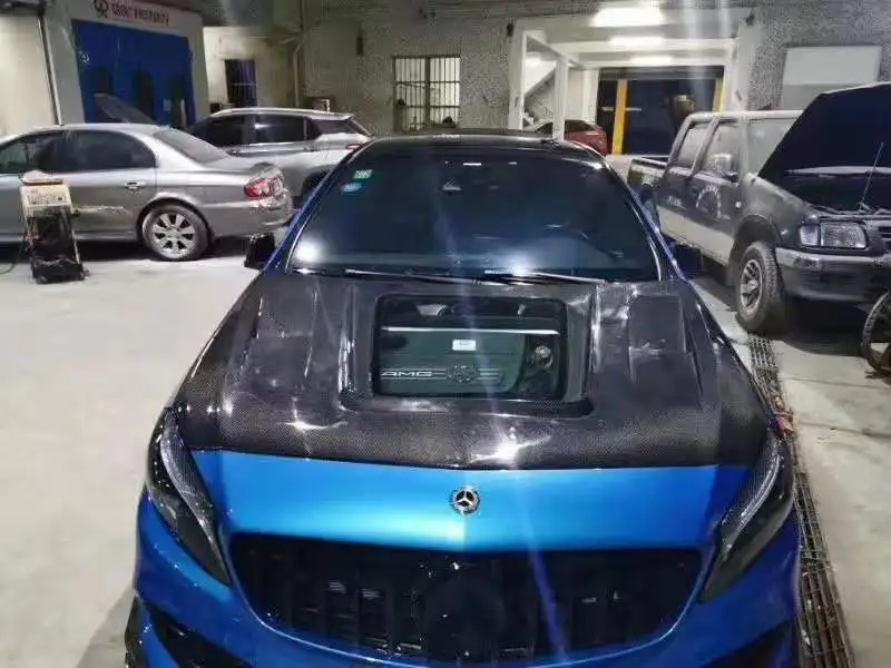 Карбоновое волокно прозрачное стекло переднего бампера двигателя капот