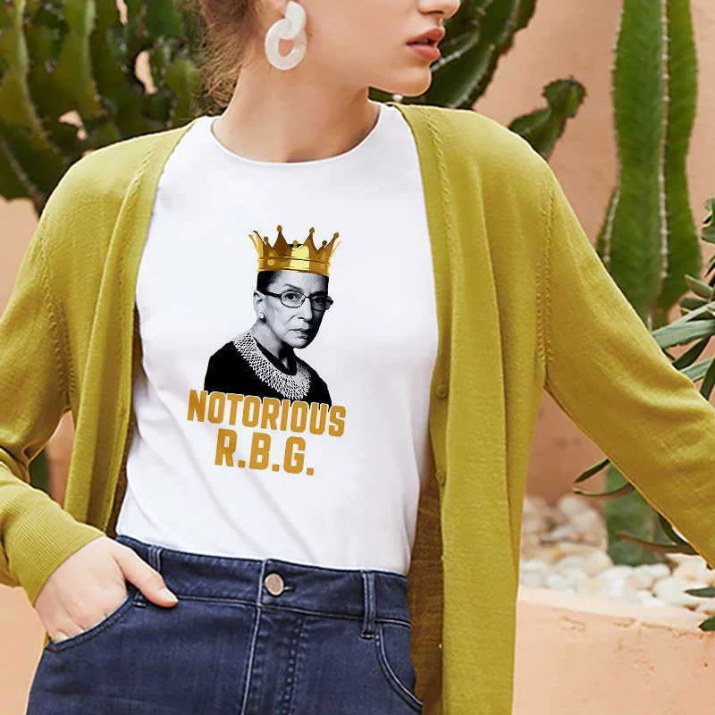 Печально известная футболка RBG, женская модная футболка, новая забавная футболка с рисунком Harajuku Ulzzang, летняя уличная женская одежда, топы, футболка