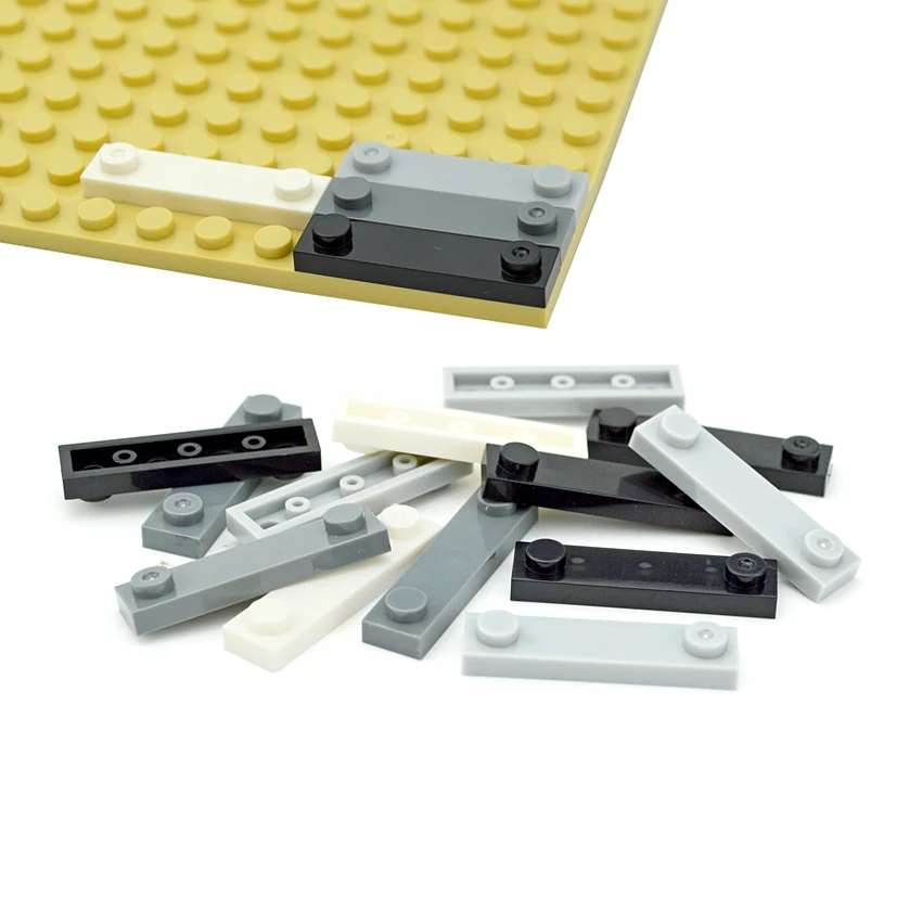 

50PCS Building Blocks Technical MOC Parts Plate Modified 1x4 with 2 Studs without Groove DIY Bricks Compatible with 92593 Toys
