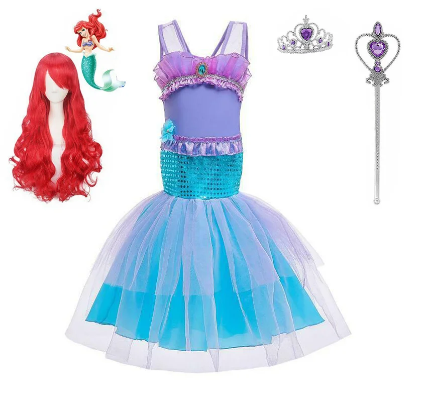 Feverbary девушки дети Косплэй костюм русалки Хэллоуин карнавал Торжественное