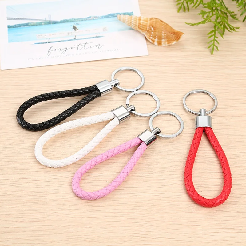 Плетеный брелок bts из искусственной кожи сумка для ключей DIY автомобильный