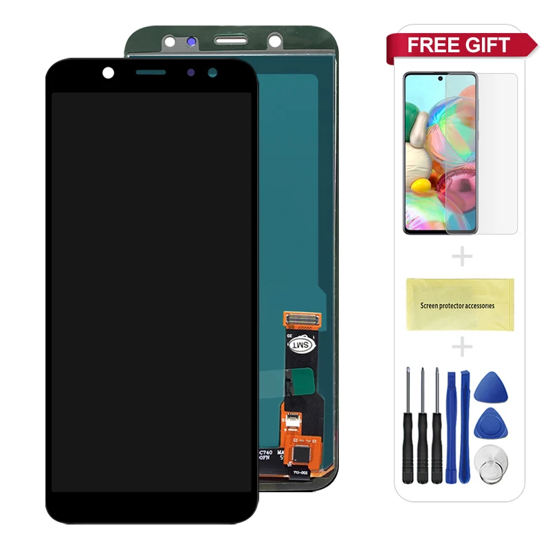 ЖК-дисплей 5 6 дюйма с регулировкой яркости для Samsung Galaxy A6 2018 A600F A600FN сенсорным