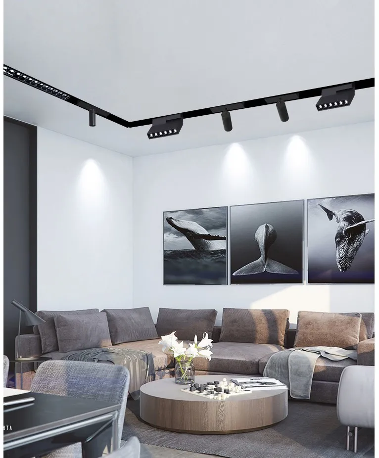 Регулируемые Магнитные Светодиодные трековые светильники вращающийся Трековый