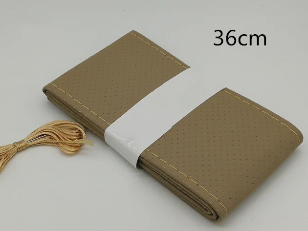 Beige-36cm Автомобильный чехол на руль с иглой и резьбой из искусственной кожи для Jeep Liberty Trailhawk Commander ренегатский Чероки - Название цвета: Beige-36cm