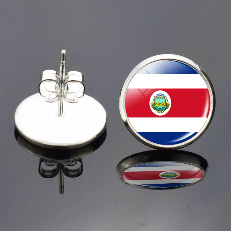 Модные женские посеребренные серьги с национальным флагом канадские