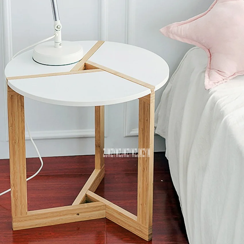 ND121001 European-Style Side Table Round Edge Coffee Simple Design Bedside Space-Saving Wood Tea Living Room |