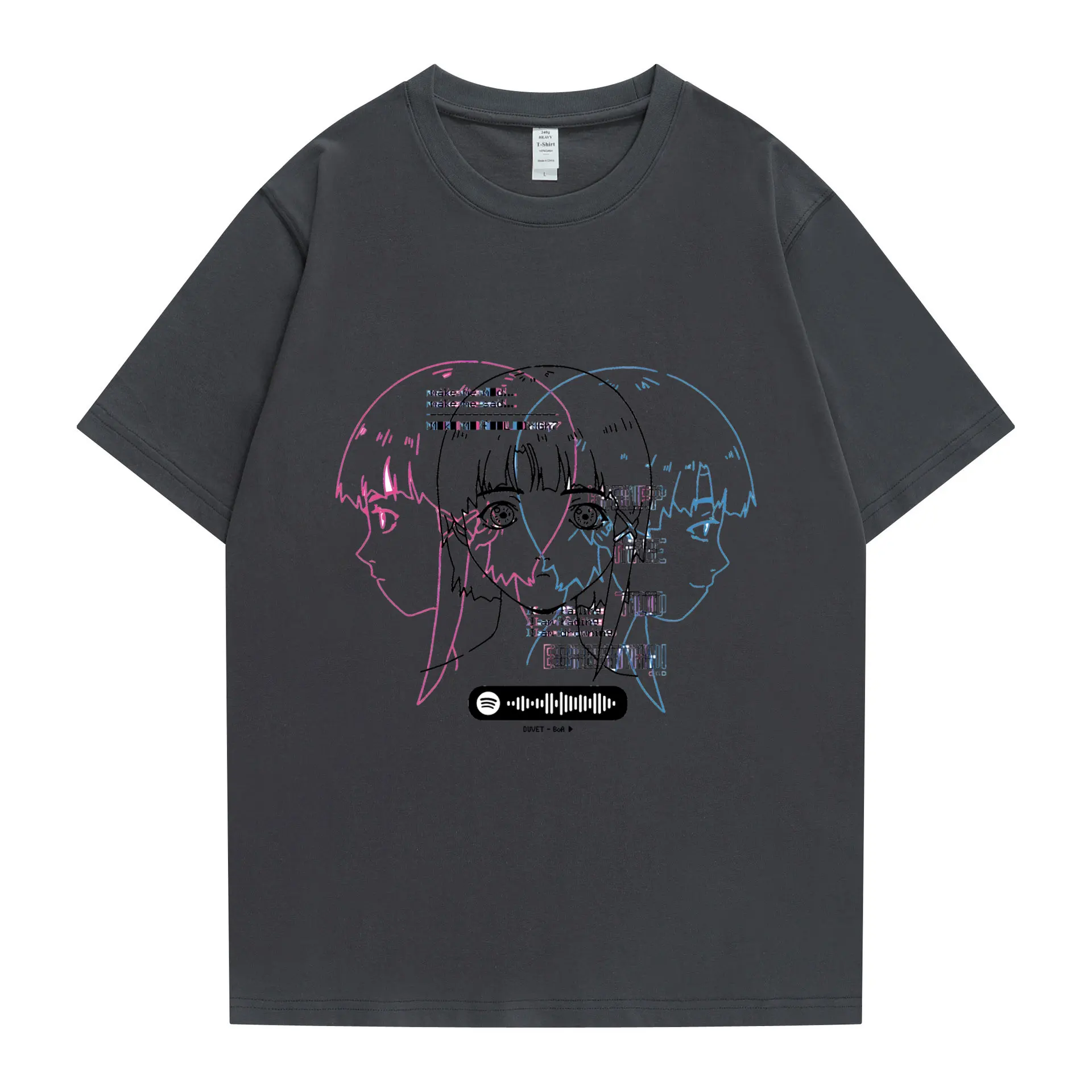 

Serial Experiments Lain Japanese Glitch Aesthetic Short Sleeve Cotton Fashion Clothing T-shirt Manga Anime T-shirts Unique Mens