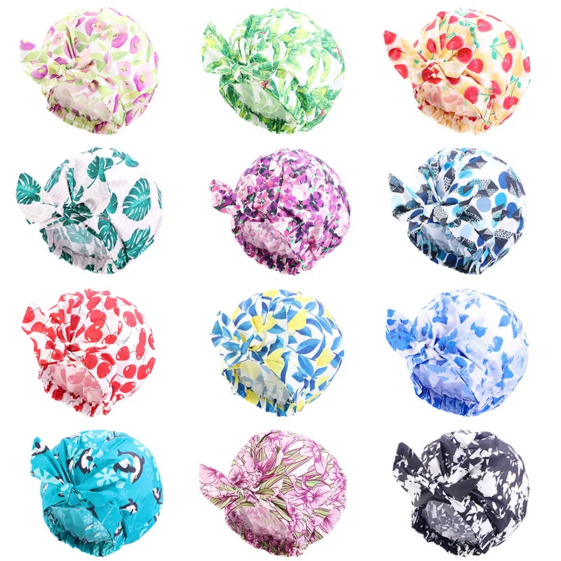 

new printed Muslim inner hijabs tie head cover Beauty salons hijabs caps fashion headdress waterproof bonnet turban