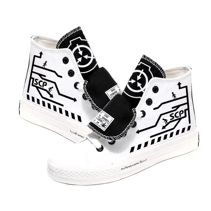 

High-Q Unisex Anime Cos SCP Foundation Casual Student SCP plimsolls SCP Foundation canvas shoes rope soled shoes