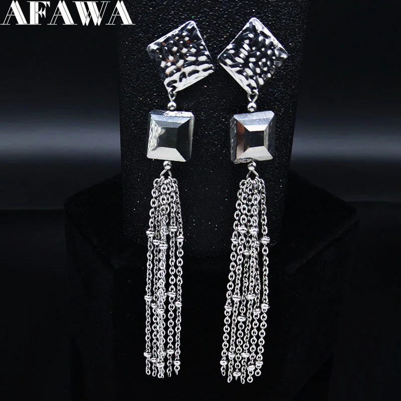 Женские серьги Кисточки Из Нержавеющей Стали 2021 длинные с цветком модные