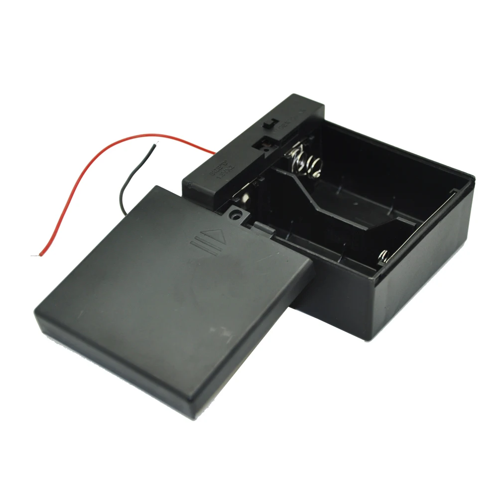 

1Pcs Battery Holder Storage Case Box for D Size 2slots Wire Leaded Battery Holder Case Box with Cover Clip DIY Accessories