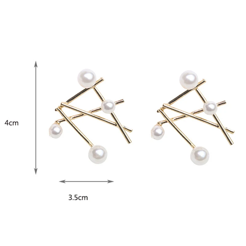 Простые геометрические асимметричные серьги гвоздики Необычные Асимметричные