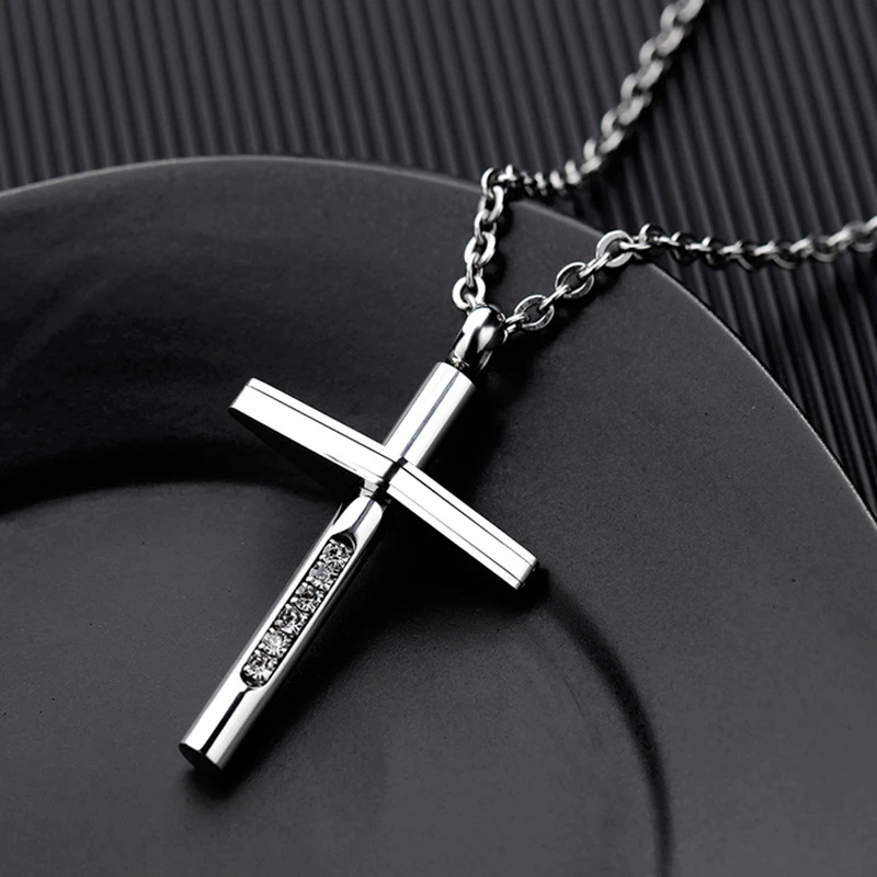 Классическое простое ожерелье с подвеской-крестом мужские аксессуары из