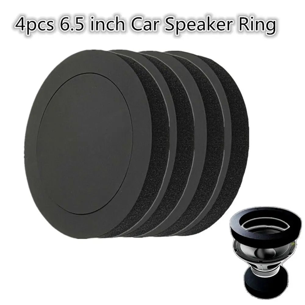 

4pcs 6.5 inch Car Speaker Ring Bass Door Trim Sound Insulation Cotton Self Adhesive Insulation Ring Self Car Interior Accessorry