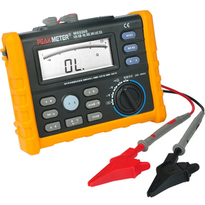 

MS5203 PEAKMETE Digital Insulation Resistance Tester Insulation Meter Megaohm Meter Shake Meter 50-1000 Volt Ohm Multimeter