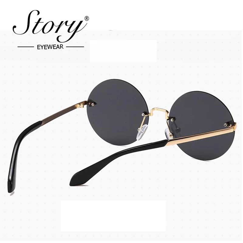 Очки солнцезащитные женские в круглой металлической оправе золотистые|oculos