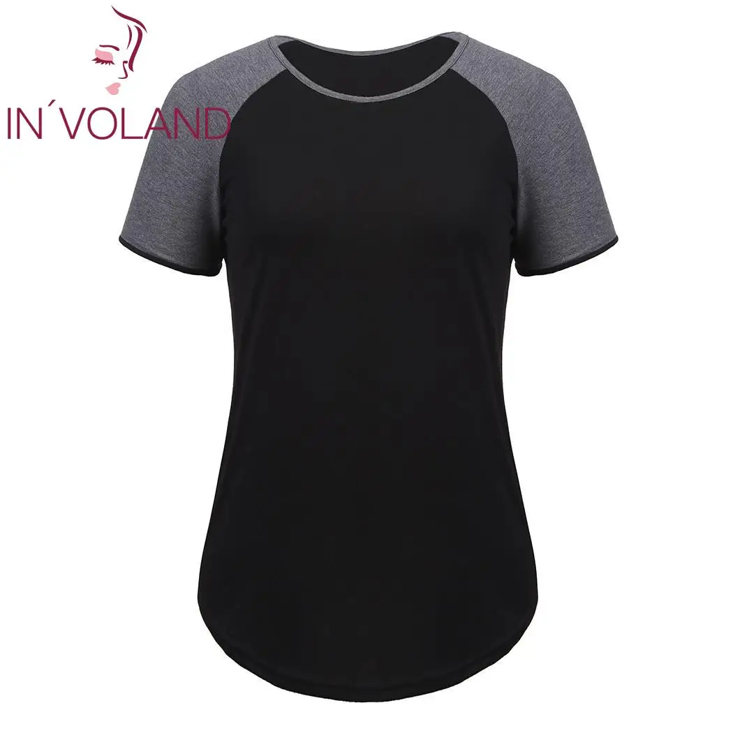 Женская Повседневная футболка размера плюс летняя свободная с круглым вырезом и