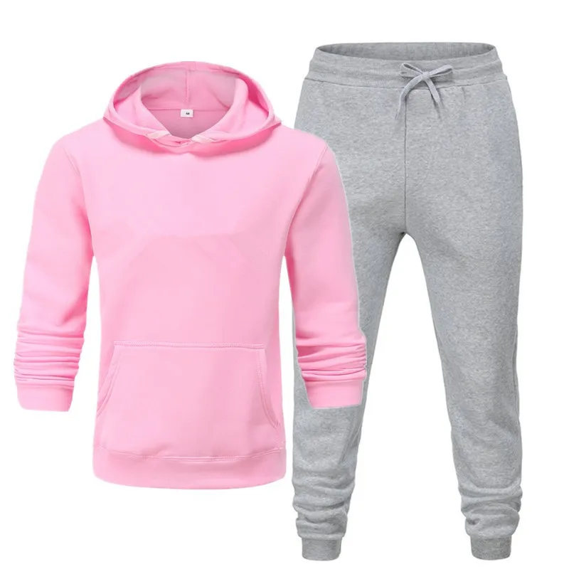 

Solid color fashion men's hoodie suit brand sportswear men's hip hop sweatshirt + sports pants autumn and winter hooded pullover