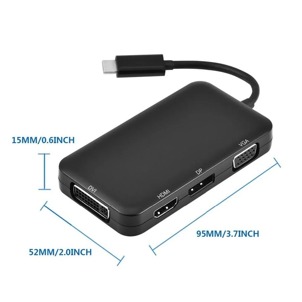 USB C HDMI VGA DP DVI 4K кабель Тип к адаптер для проектора HDTV монитора|Адаптеры Type-C| |