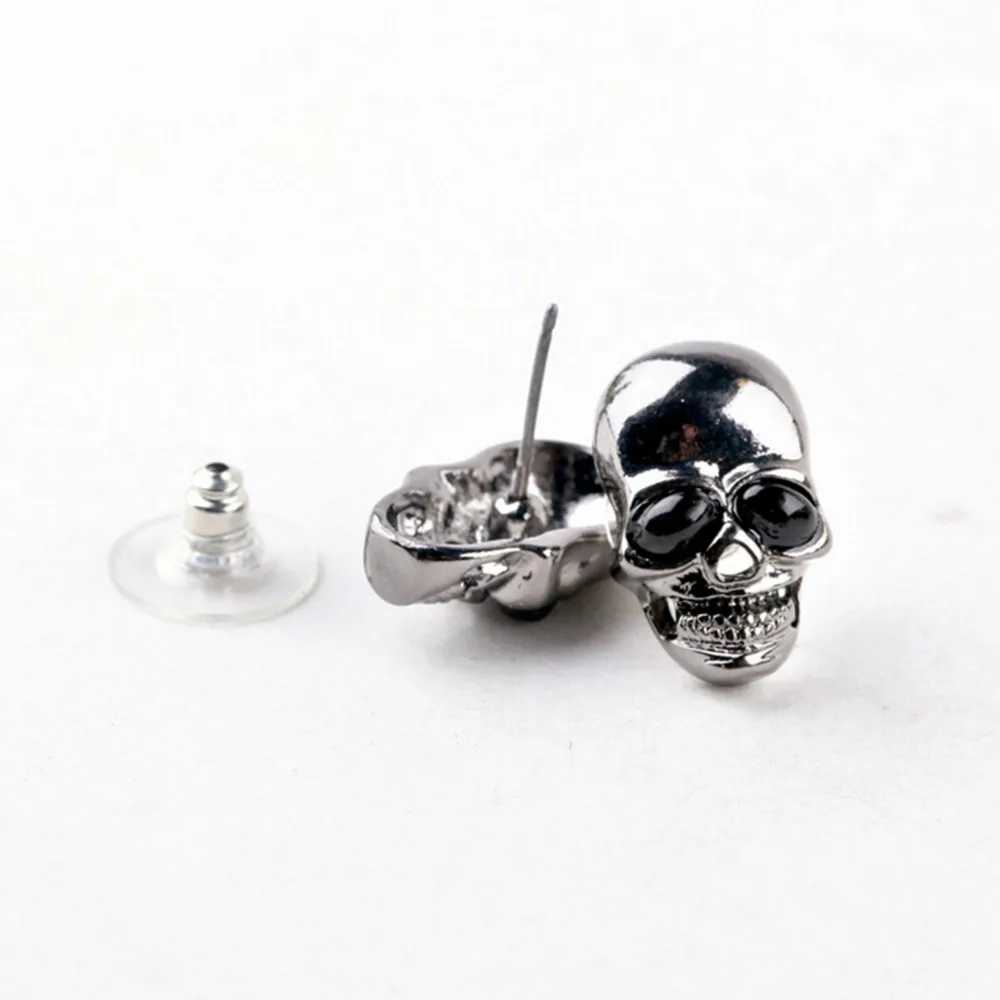 

1Pair Punk Skull Earrings for Men Boys Cool Jewelry Hip-hop Stud Earrings Vintage Rock Skeleton Earrings