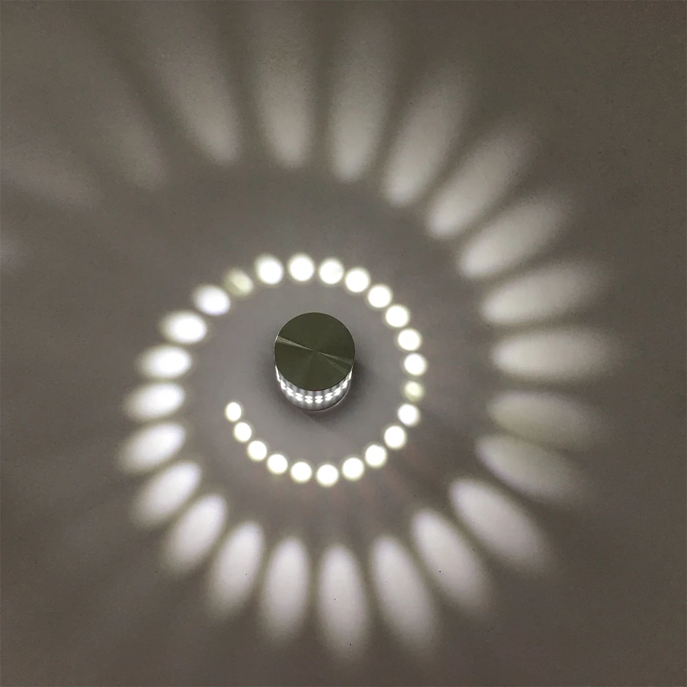 RGB спиральный с отверстиями светодиодный настенный светильник 3 Вт диммируемая