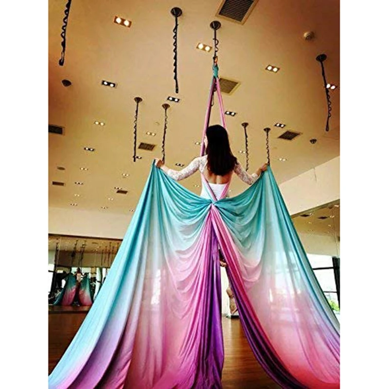 Aerial Yoga Hammock Pilates Yoga Swing Set Gradation Color Anti-Gravity Inversion Trapeze Device Gym Fitness Equipment