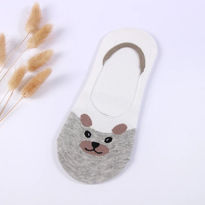 5 пар/лот Милые домашние женские тапочки Своих животных с невидимым рисунком No Show