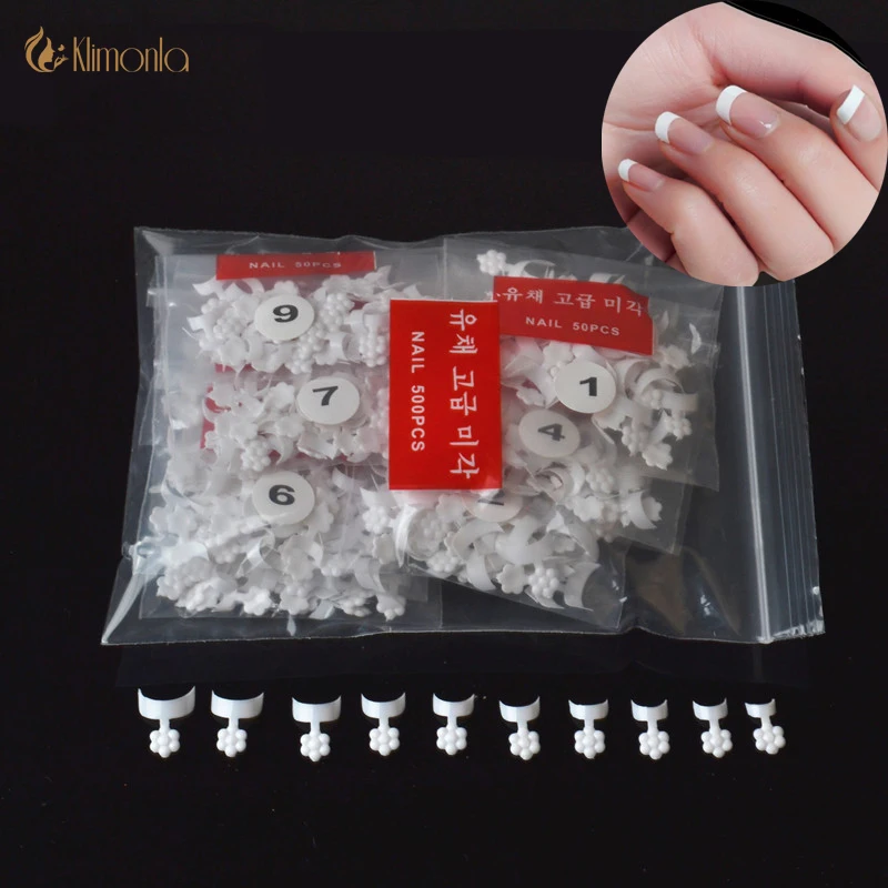 Профессиональные Накладные ногти 500 шт./упак. акриловые накладные с белыми