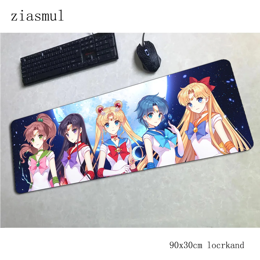 Коврик для мыши sailor moon 90x30 см компьютерный коврик для мыши Индивидуальный Коврик для мыши подарок коврик для Мыши Эргономичный гаджет офисные настольные коврики