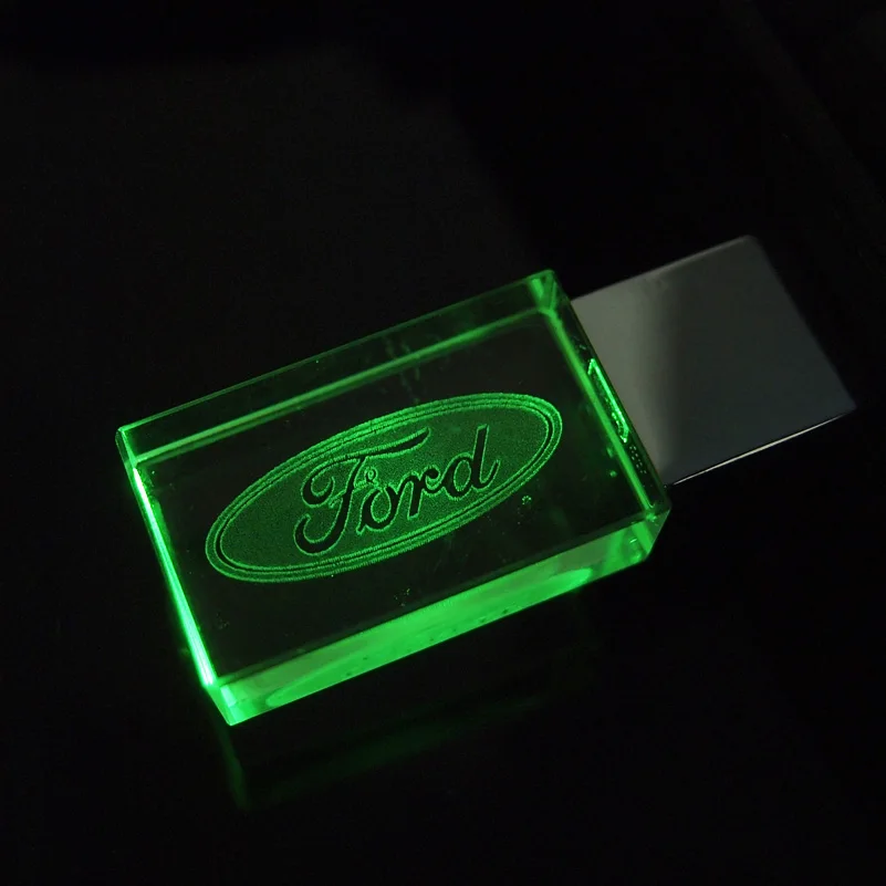 Ford Car логотип Кристалл + металлический USB флеш накопитель 2 0 4 ГБ 8 16 32 64 Гб 128 Мб