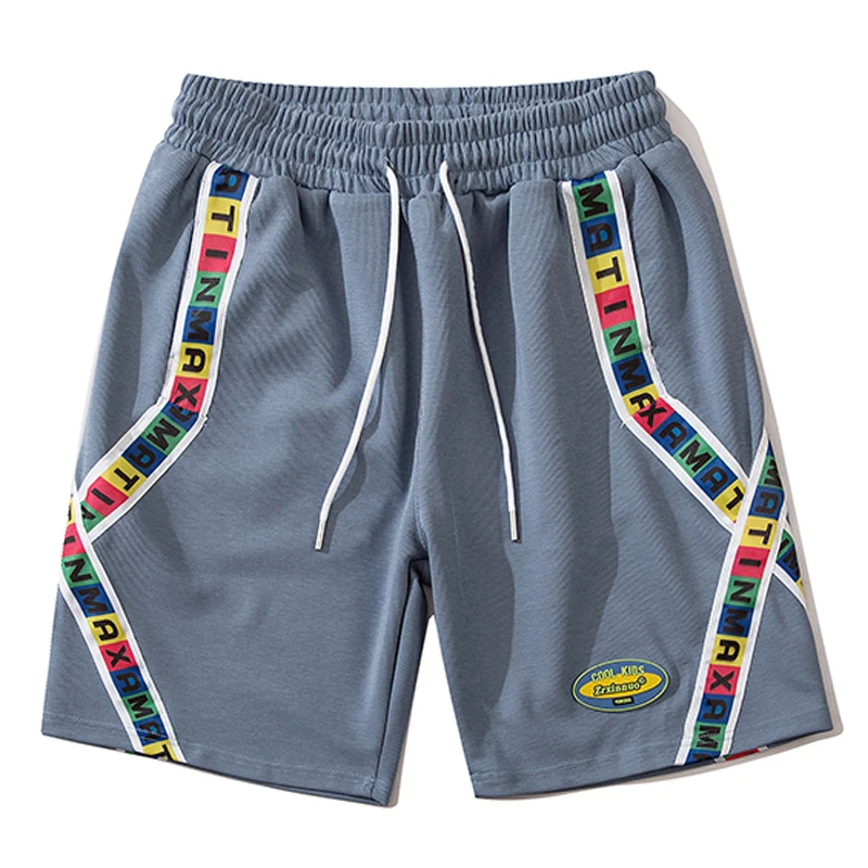 

Mens Kanji Striped Track Shorts Fitness Harajuku Casual Running Oversize shorts Summer Streetwear Elastic Waist Shorts Sweatpant