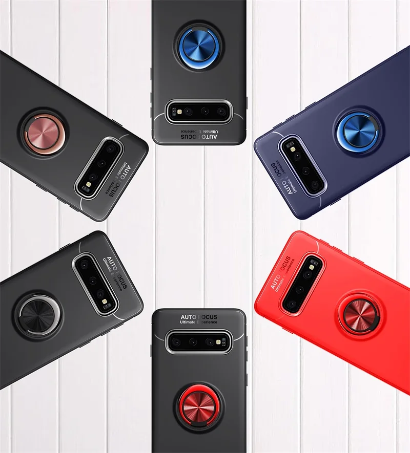 Чехол с кольцом на палец для Samsung Galaxy S10 Plus чехлы телефонов автомобильный