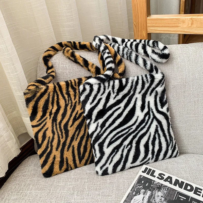 

Женская плюшевая Сумка-Кроссбоди, классическая сумка через плечо с принтом животных/галстука, с длинным ремешком, индивидуальный уличный с...