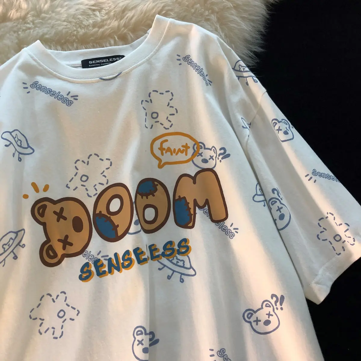 

Summer new short sleeve T-shirt loose half sleeve lovers' top