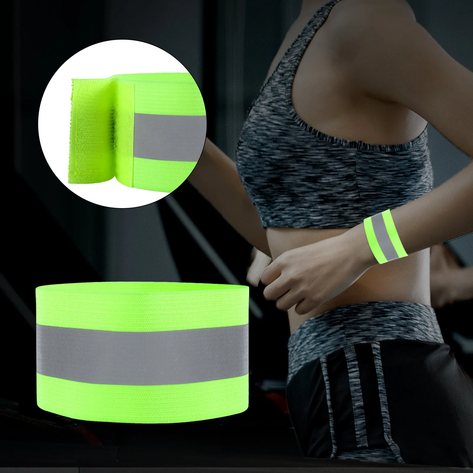 

Unisex Reflective Sports Wrist Bands Armband Wristband Ankle Leg Straps Safety Reflector Tape Straps For Night Jogging Walking