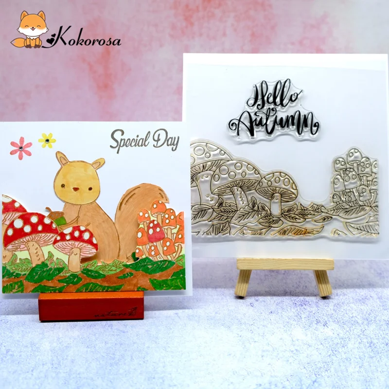 Прозрачные штампы Kokorosa в виде грибов резиновый штамп для скрапбукинга