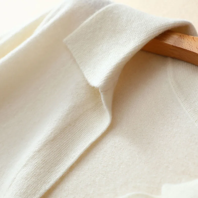 Shuchan Women's Cashmere Sweater V-Neck Solid Computer Knitted Pullovers Office Lady High Quality Korean Top 2019 New Winter | Женская