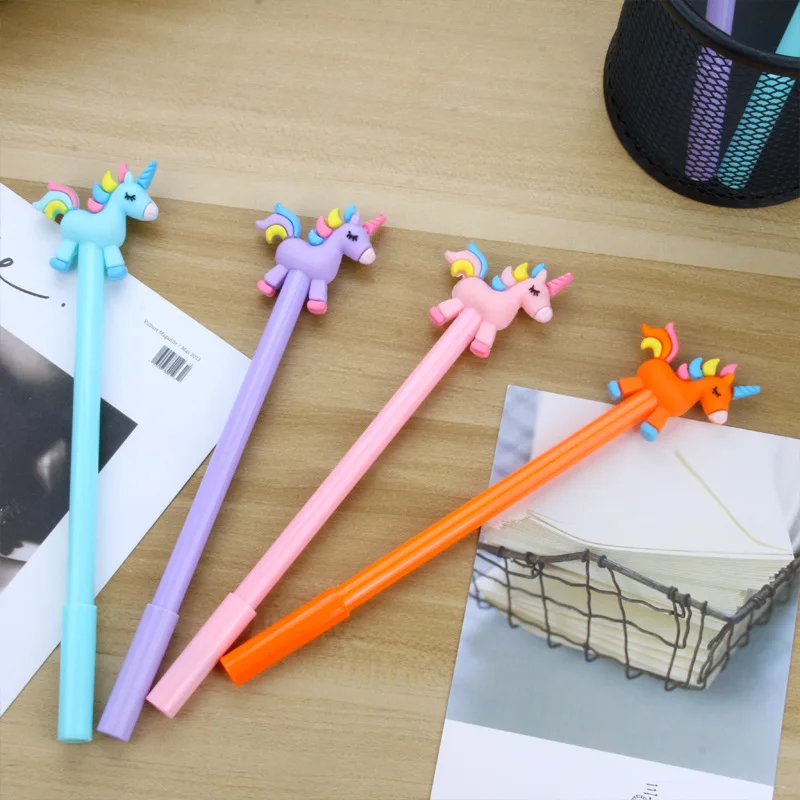 Kup 24 Sztuk Kreatywny Cartoon śliczne Jednorożec Czarny Długopis żelowy Escritorio Papelaria Student Nauka Papiernicze Artykuły Biurowe