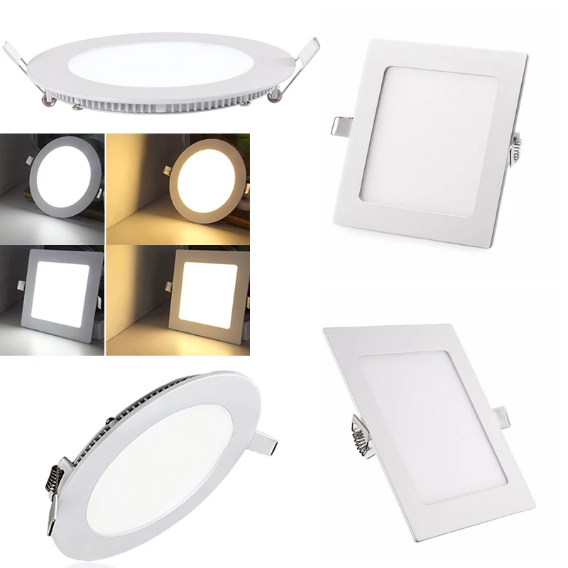 

3-24W Round Square LED Ceiling Light Recessed Kitchen Bathroom Lamp AC85-265V LED Down Light Warm White/Cool White Free Shipping