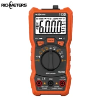 richmeters rm113d ncv digital multimeter 6000 counts auto ranging acdc voltage meter flash light back light large screen 113ad