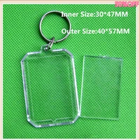 300pcslot octagon diy acrylic blank picture frame keychains transparent blank insert photo key rings for gift