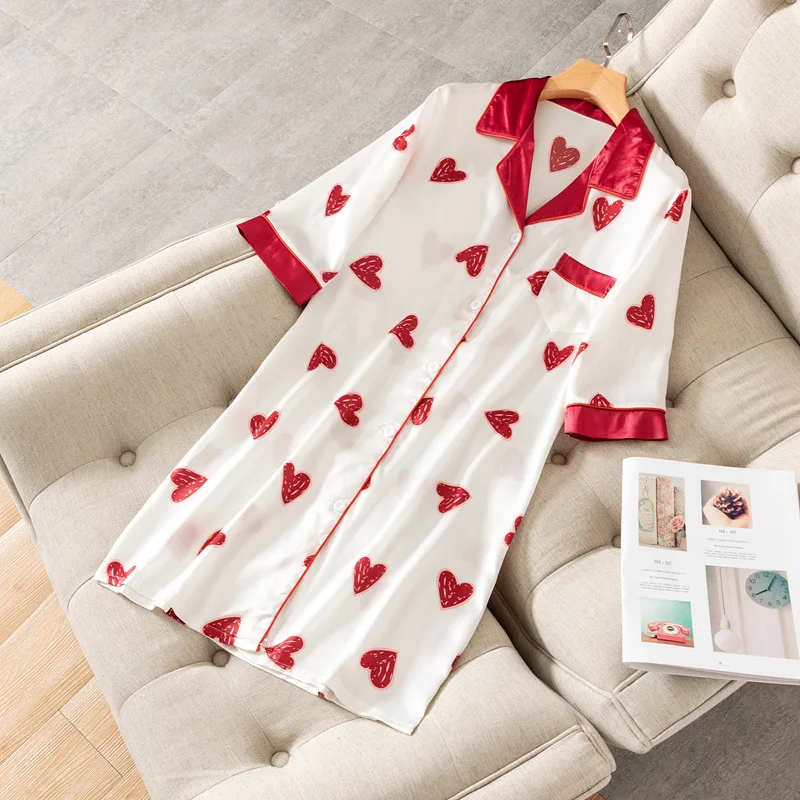 Большие размеры 3XL женские ночные рубашки неглиже с v образным вырезом пижамы